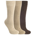 Stone-Fawn-Brown - Front - Trespass Sliced Mens Plain Casual Socks (Pack Of 3) - ASRTD