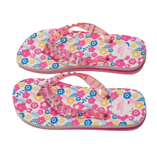 Floral Print - Side - Trespass Childrens Girls Eolas Flip Flops