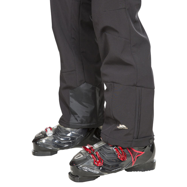 Black - Side - Trespass Mens Westend Stretch Waterproof Ski Trousers