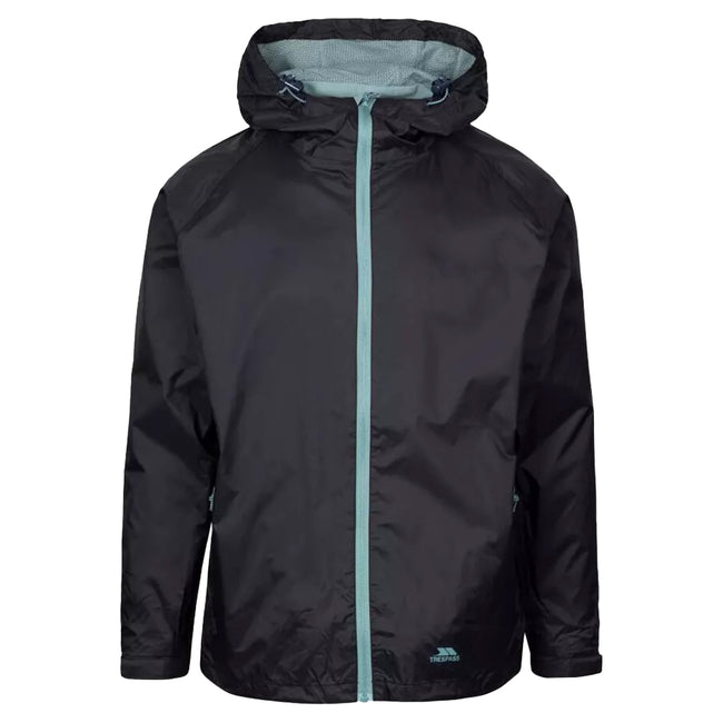 Black-Teal - Front - Trespass Womens-Ladies Tayah II Waterproof Jacket
