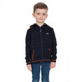 Navy Marl - Side - Trespass Childrens Boys Shaw Full Zip Hooded Fleece Jacket