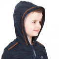 Navy Marl - Pack Shot - Trespass Childrens Boys Shaw Full Zip Hooded Fleece Jacket
