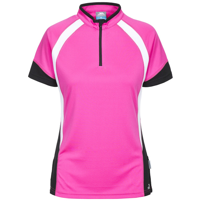 Pink Glow - Front - Trespass Womens-Ladies Harpa Short Sleeve Cycling Top