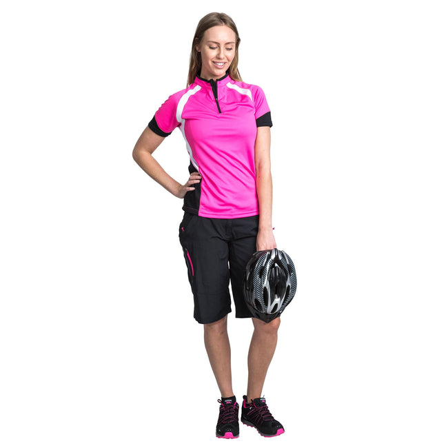 Pink Glow - Pack Shot - Trespass Womens-Ladies Harpa Short Sleeve Cycling Top