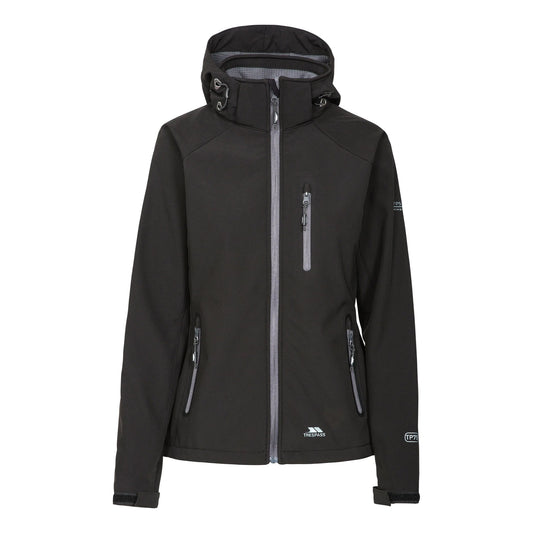 Black - Front - Trespass Womens-Ladies Bela II Waterproof Soft Shell Jacket