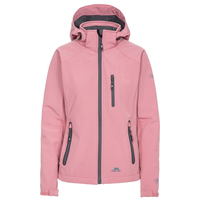 Dusty Rose - Front - Trespass Womens-Ladies Bela II Waterproof Soft Shell Jacket