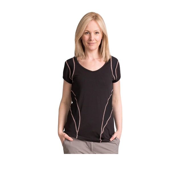 Black - Side - Trespass Womens-Ladies Erlin Short Sleeve Sports T-Shirt