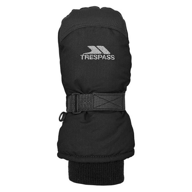 Black - Back - Trespass Childrens-Kids Cowa II Winter Ski Mittens