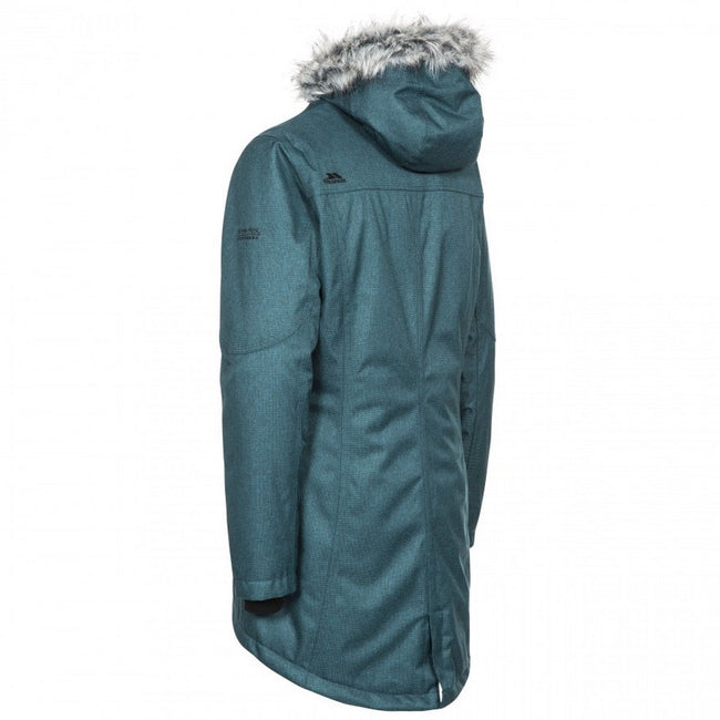Teal-Silver Grey - Back - Trespass Womens-Ladies Thundery Waterproof Jacket