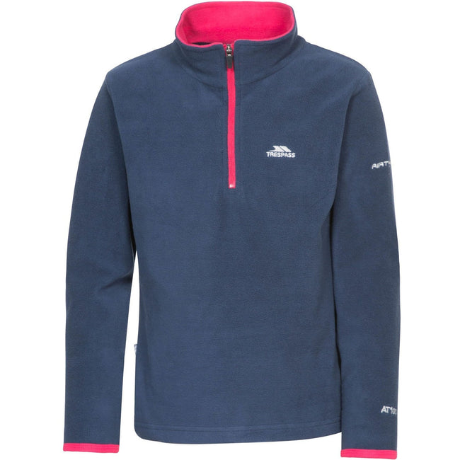 NAVY - Front - Trespass Childrens-Girls Sybil Micro Fleece