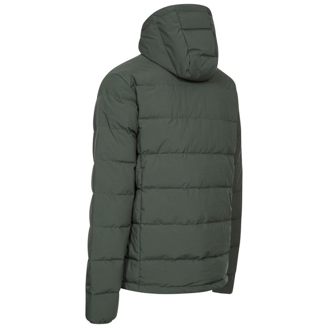 Olive - Back - Trespass Mens Crane DLX Down Jacket