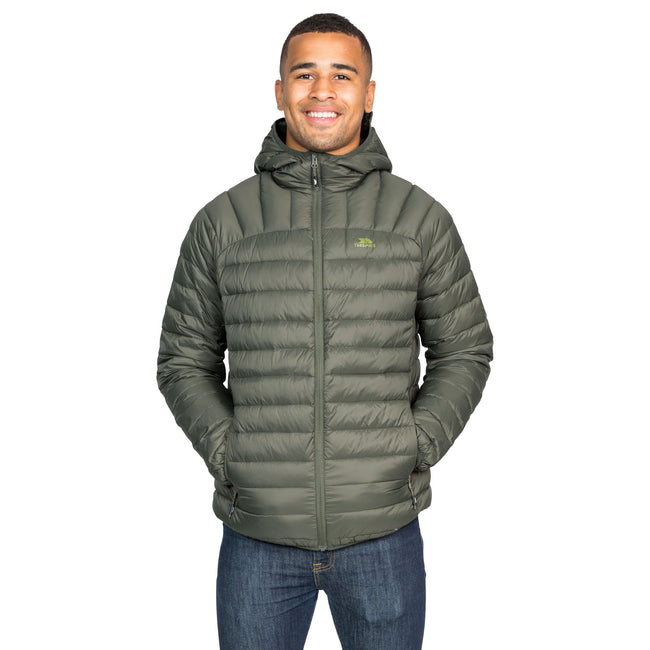 Olive - Back - Trespass Mens Romano Down Jacket