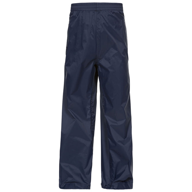 Navy - Front - Trespass Childrens-Kids Qikpac Waterproof Packaway Trousers