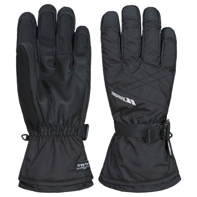 Black - Side - Trespass Mens Reunited II Ski Gloves