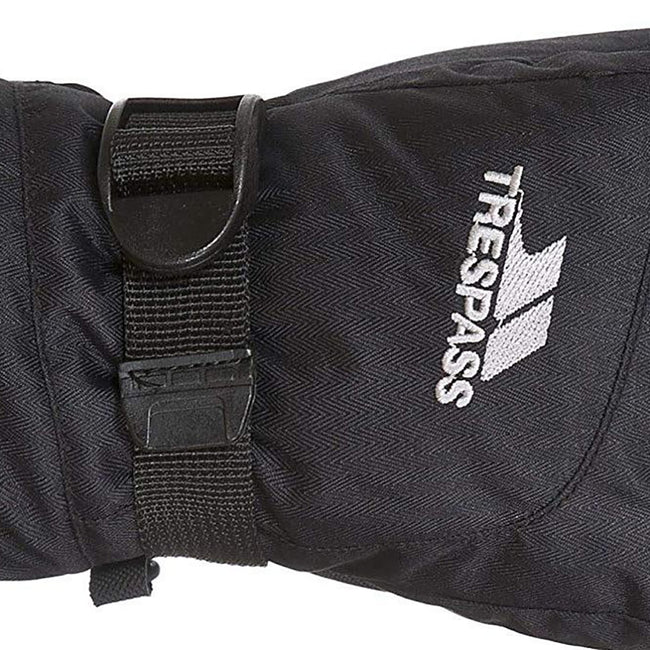 Black - Side - Trespass Childrens-Kids Simms Waterproof Gloves