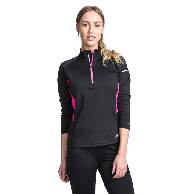 Black - Side - Trespass Womens-Ladies Persin II Long Sleeve Active Top