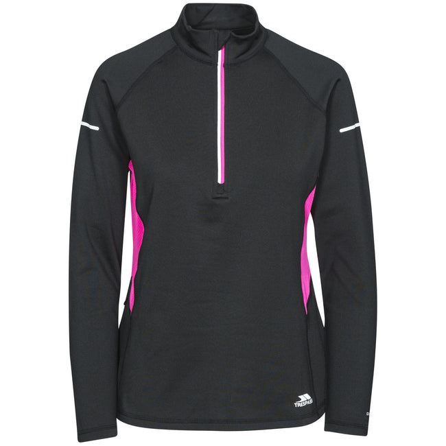 Black - Front - Trespass Womens-Ladies Persin II Long Sleeve Active Top