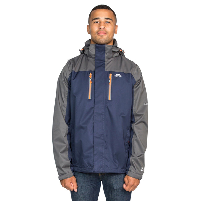 Navy - Side - Trespass Mens Wooster Waterproof Jacket