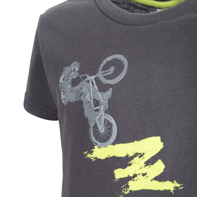 Carbon - Back - Trespass Childrens Boys Wheelspin Short Sleeve T-Shirt
