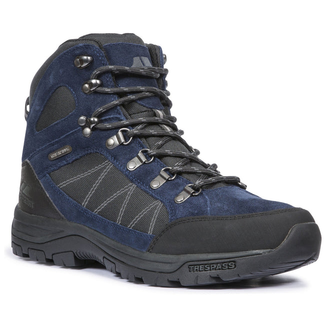 Navy - Front - Trespass Mens Chavez Mid Cut Hiking Boots
