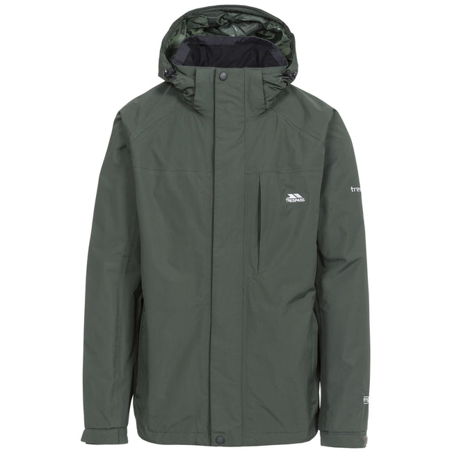 Olive - Front - Trespass Mens Edwards II Waterproof Jacket
