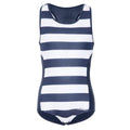 Navy Stripe - Front - Trespass Childrens Girls Wakely Swimsuit
