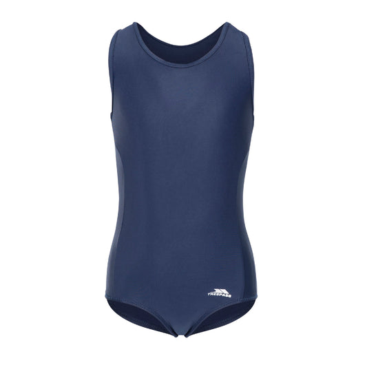 Navy - Front - Trespass Childrens Girls Wakely Swimsuit