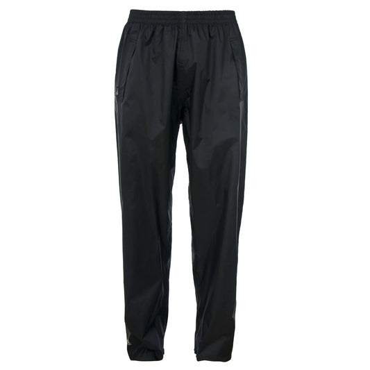 Black - Front - Trespass Adults Unisex Qikpac Overtrousers-Bottoms