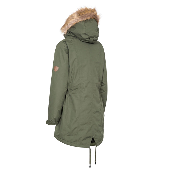 Moss - Back - Trespass Womens-Ladies Celebrity Insulated Longer Length Parka Jacket