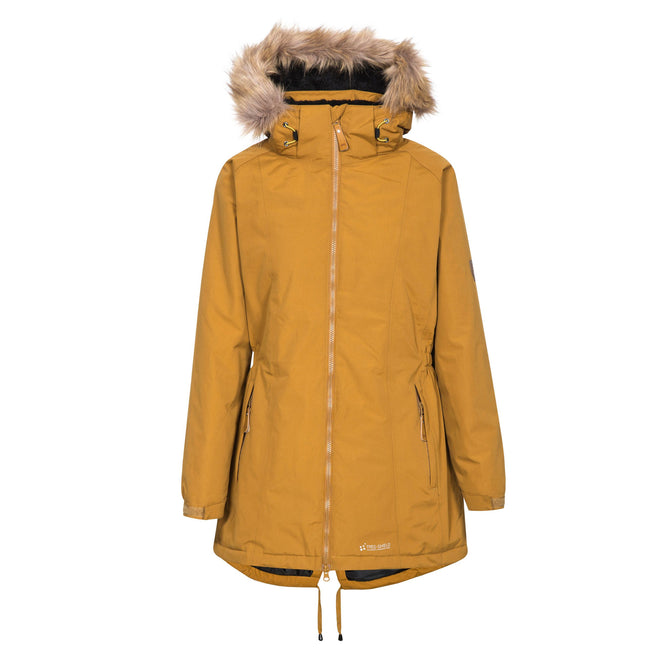Golden Brown - Front - Trespass Womens-Ladies Celebrity Insulated Longer Length Parka Jacket