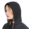 Black - Pack Shot - Trespass Womens-Ladies Kristen Longer Length Hooded Waterproof Jacket