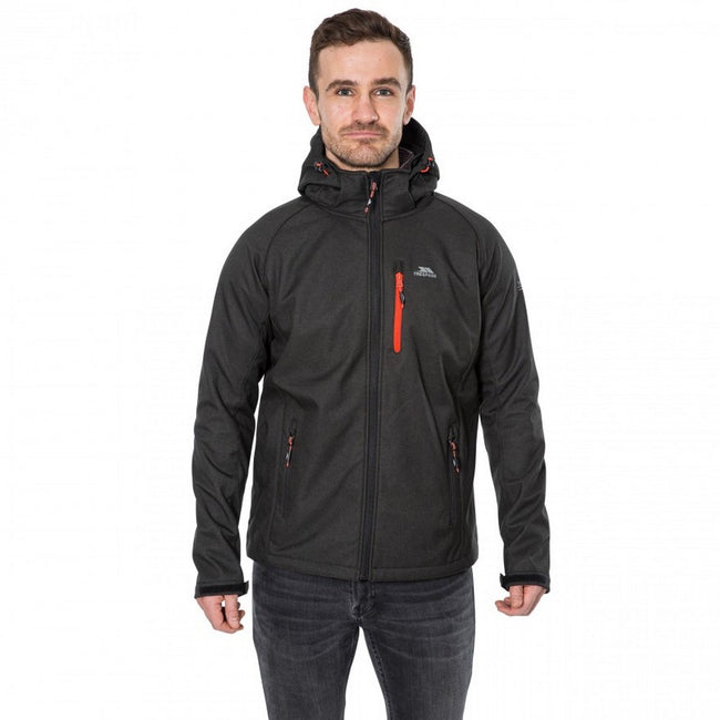 Black - Back - Trespass Mens Desmond TP75 Softshell Jacket