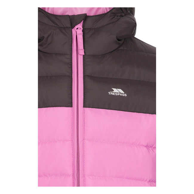 Deep Pink - Side - Trespass Childrens-Kids Oskar Padded Jacket