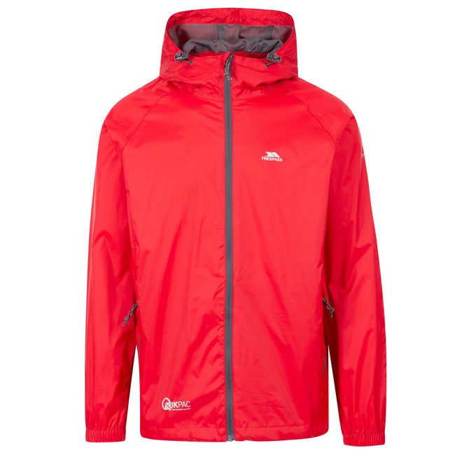 Red - Front - Trespass Unisex Adult Qikpac Waterproof Jacket