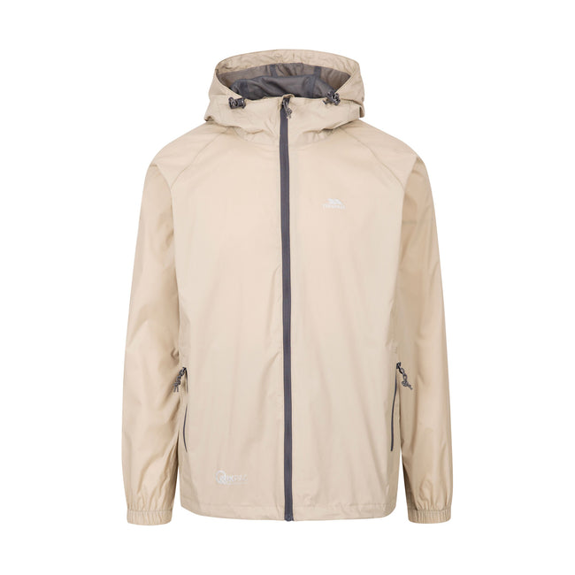 Oatmilk - Front - Trespass Unisex Adult Qikpac Waterproof Jacket