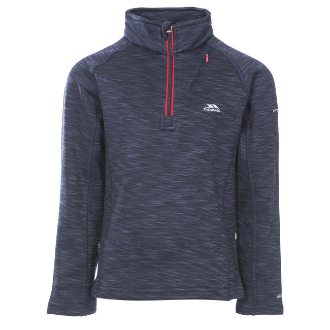 Navy Marl - Front - Trespass Childrens Boys Edvin Fleece Top