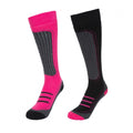 Cassis-black - Back - Trespass Womens-Ladies Janus II Ski Socks (Pack Of 2)