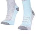 Mist-aqua - Side - Trespass Womens-Ladies Janus II Ski Socks (Pack Of 2)