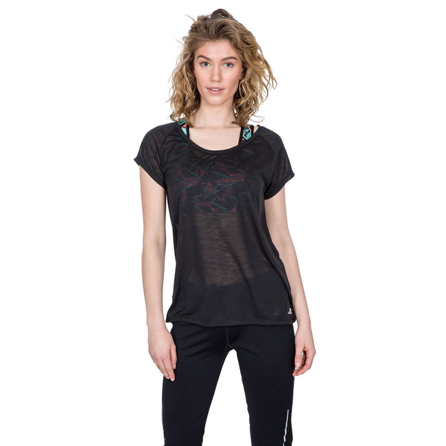 Black - Side - Trespass Womens-Ladies Newby Active T-Shirt