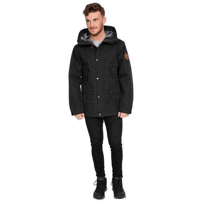 Black - Back - Trespass Mens Destroyer Waterproof Jacket