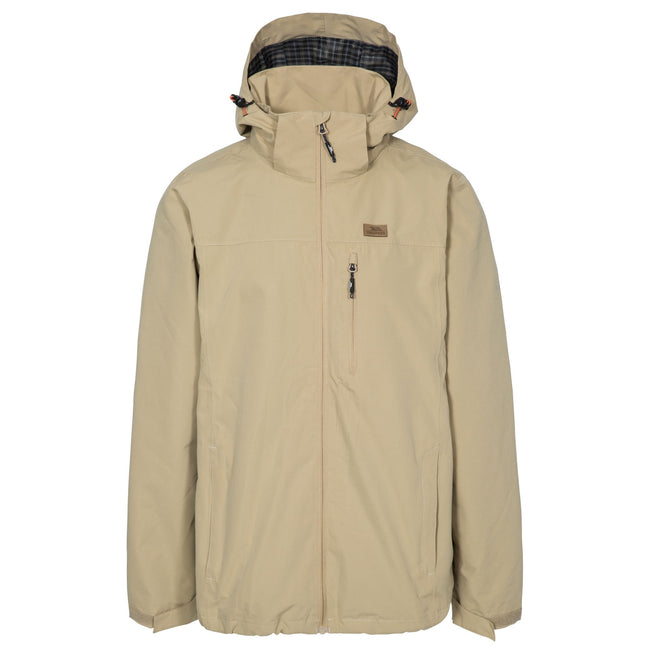 Tan - Front - Trespass Mens Weir Waterproof Jacket