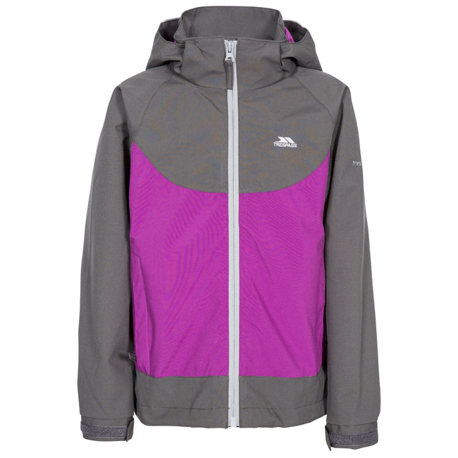 Purple Orchid - Front - Trespass Childrens-Kids Novah Waterproof Jacket