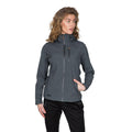 Dark Grey-Blush Marl - Side - Trespass Womens-Ladies Claren II Waterproof Softshell Jacket