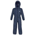 Navy Blue - Side - Trespass Childrens-Kids Button Waterproof Rain Suit