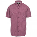 Prune Check - Front - Trespass Mens Uttoxeter Short Sleeve Cotton Shirt