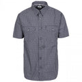 Dark Grey Check - Front - Trespass Mens Uttoxeter Short Sleeve Cotton Shirt