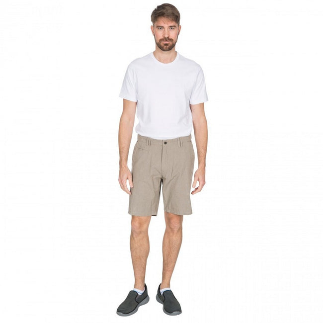 Oatmeal Check - Back - Trespass Mens Miner Travel Shorts