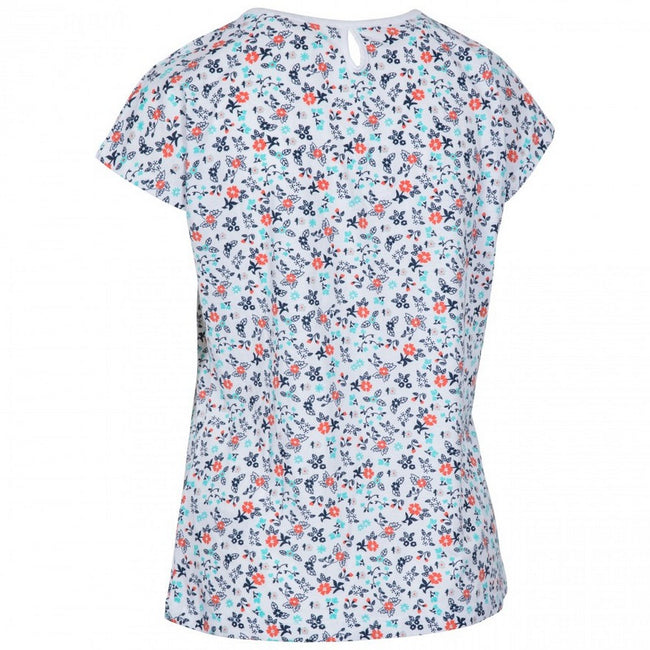White Floral - Back - Trespass Womens Charlene Floral Cap Sleeved T Shirt