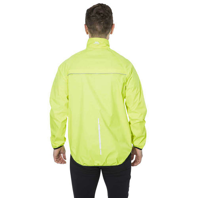 Hi Visibility Yellow - Side - Trespass Mens Retract Hi-Vis Packaway Waterproof Jacket.
