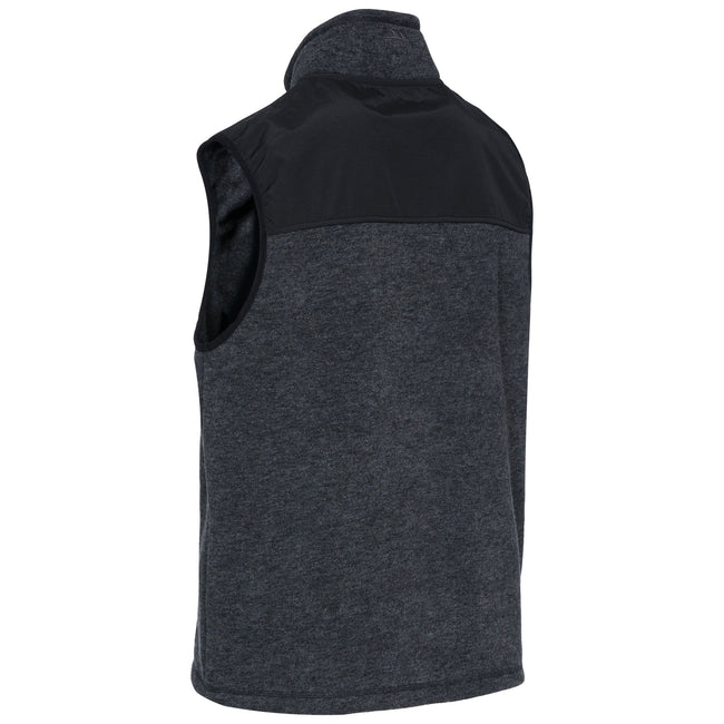 Black Melange - Side - Trespass Mens Leafminer Fleece Gilet